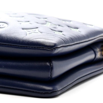 Louis Vuitton Lambskin Embossed Monogram Coussin PM Blue Green 11 of 12