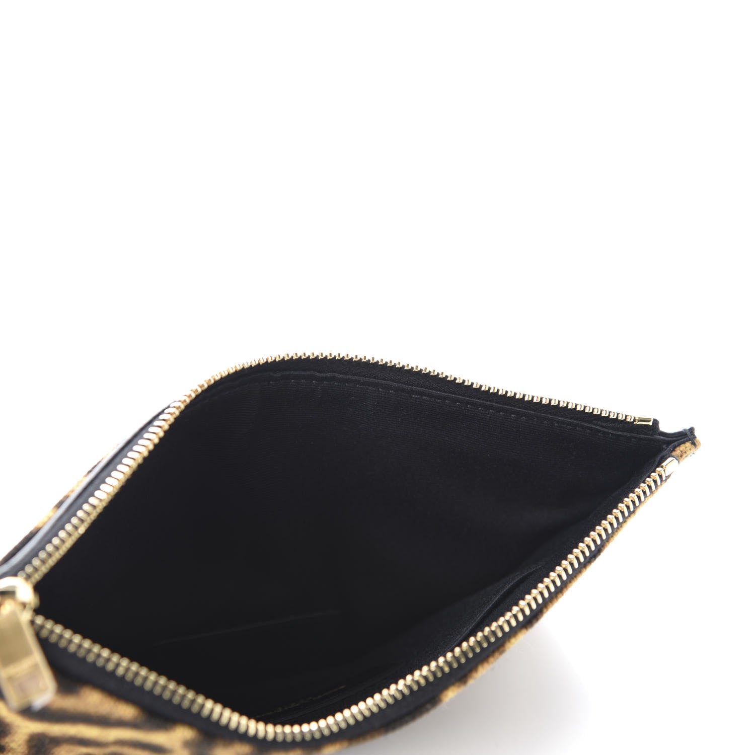 Saint Laurent Canvas Calfskin Leopard Monogram Bill Pouch Natural 5 of 8