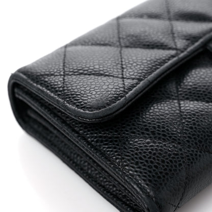 Chanel Caviar Quilted Large Gusset Flap Wallet Black 15 of 18