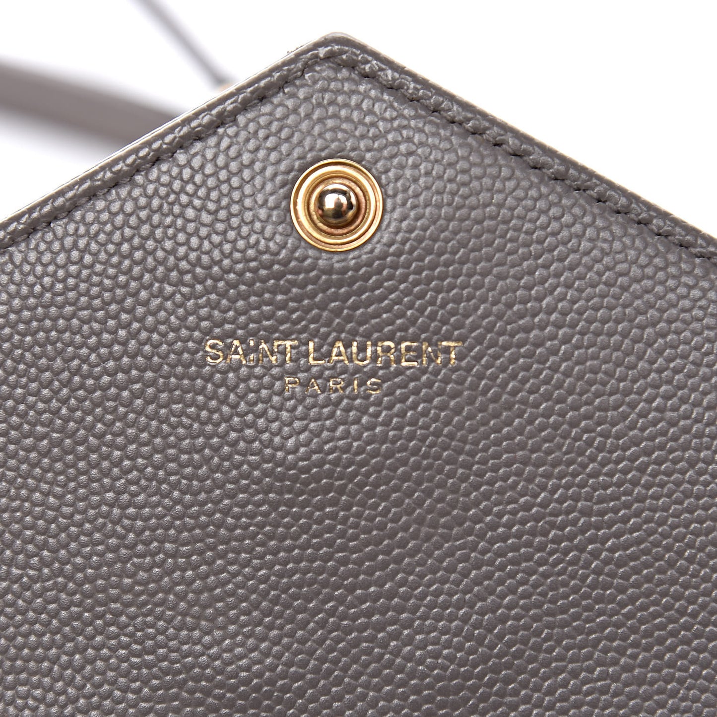Grain De Poudre Matelasse Chevron Monogram Chain Wallet Fog