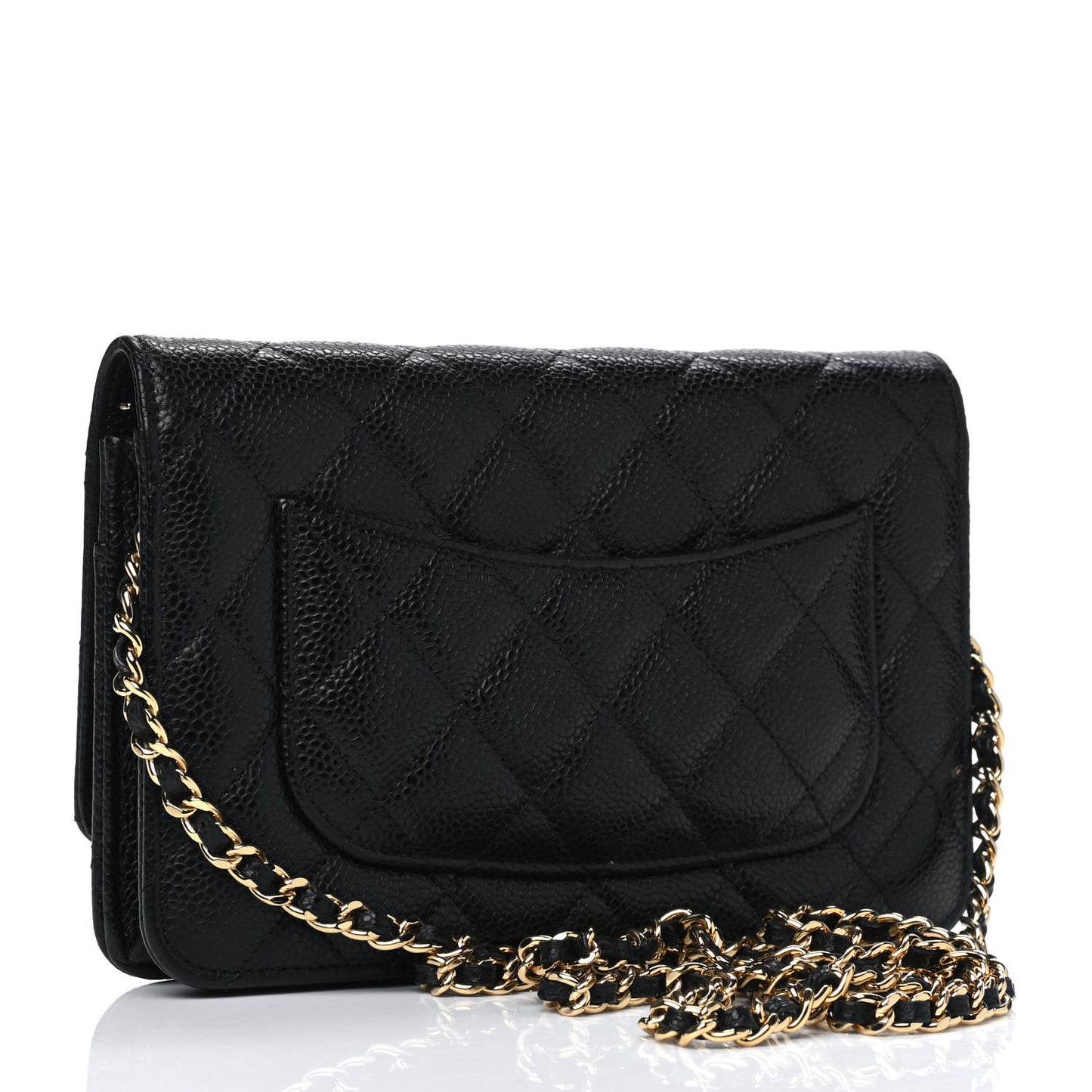Caviar Quilted Wallet On Chain WOC Black
