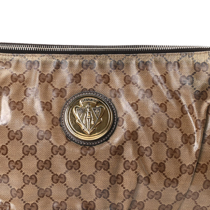 Gucci Crystal Monogram Large Hysteria Clutch Brown 8 of 10