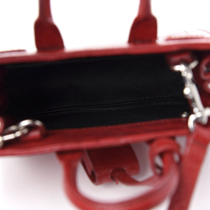 Saint Laurent Calfskin Crocodile Embossed Toy Sac De Jour Red 4 of 11