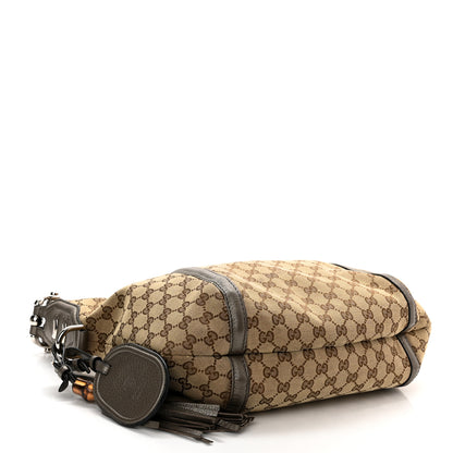 Gucci Monogram Medium Techno Horsebit Hobo Pewter 4 of 12