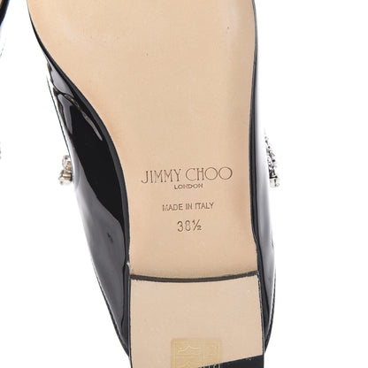 Jimmy Choo Patent Calfskin Bing 100 Mules 38.5 Black 6 of 9