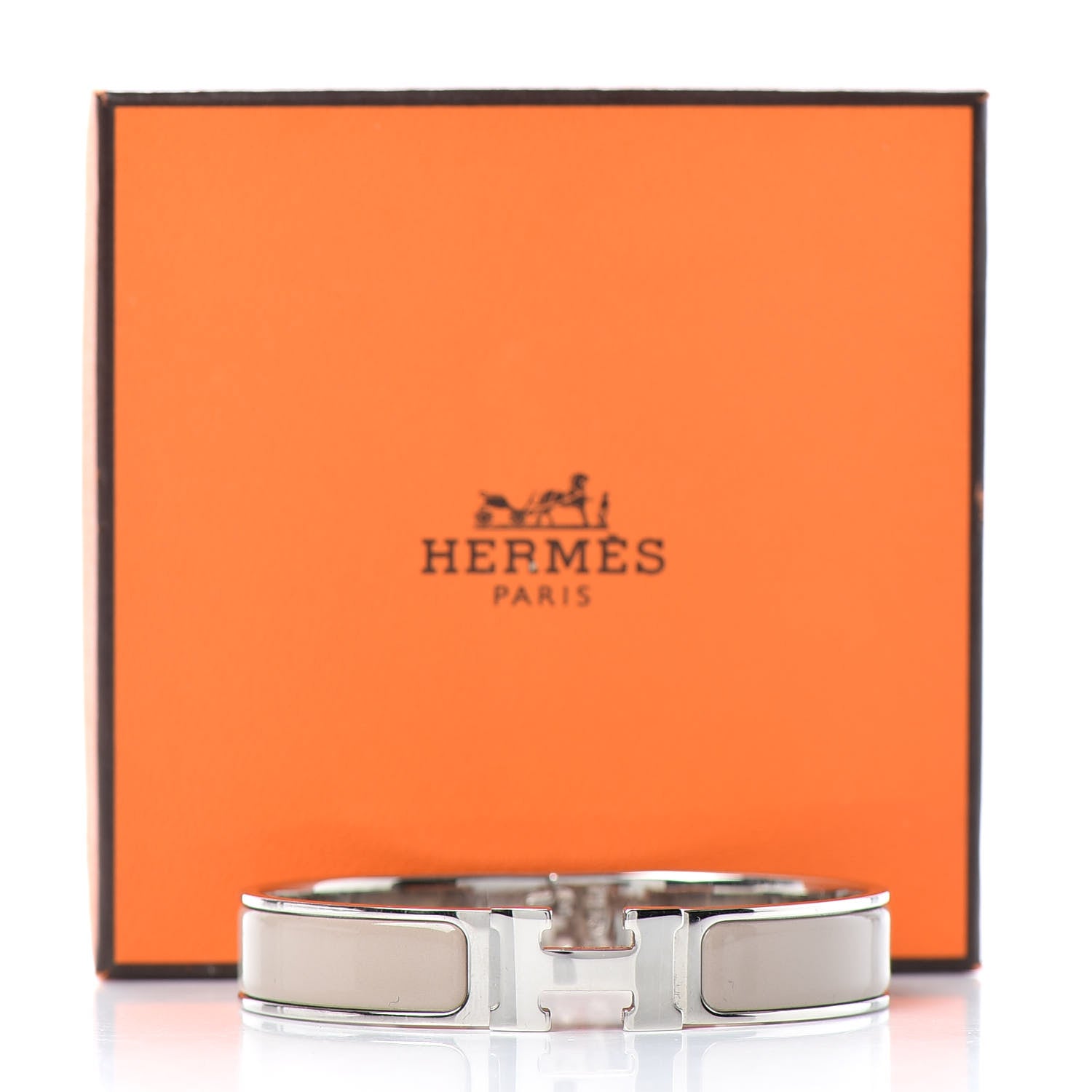 Hermes Enamel Narrow Clic Clac H Bracelet GM Marron Glace 5 of 5