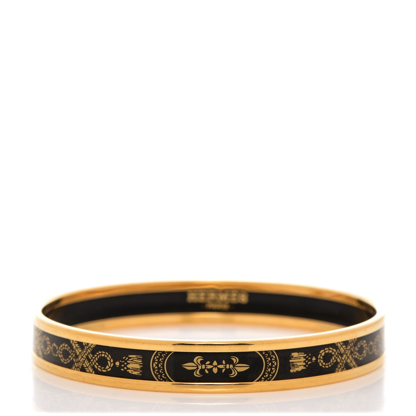Enamel Printed Grand Apparat Narrow Bracelet 65 Black