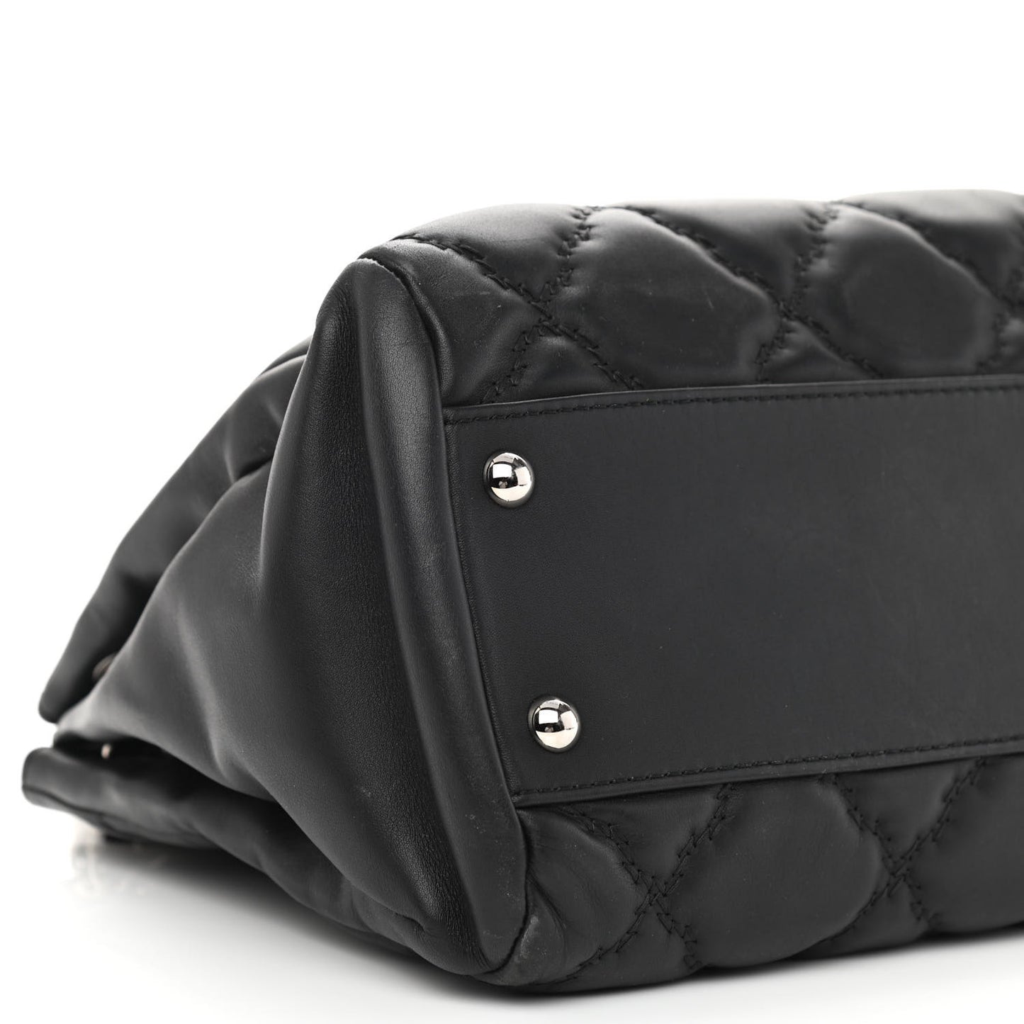 Calfskin Double Stitch Large Hamptons Flap Bag Black