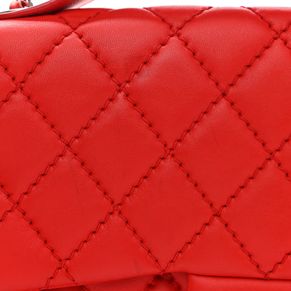 Chanel Lambskin Quilted Medium Easy Carry Flap Red 14 of 21