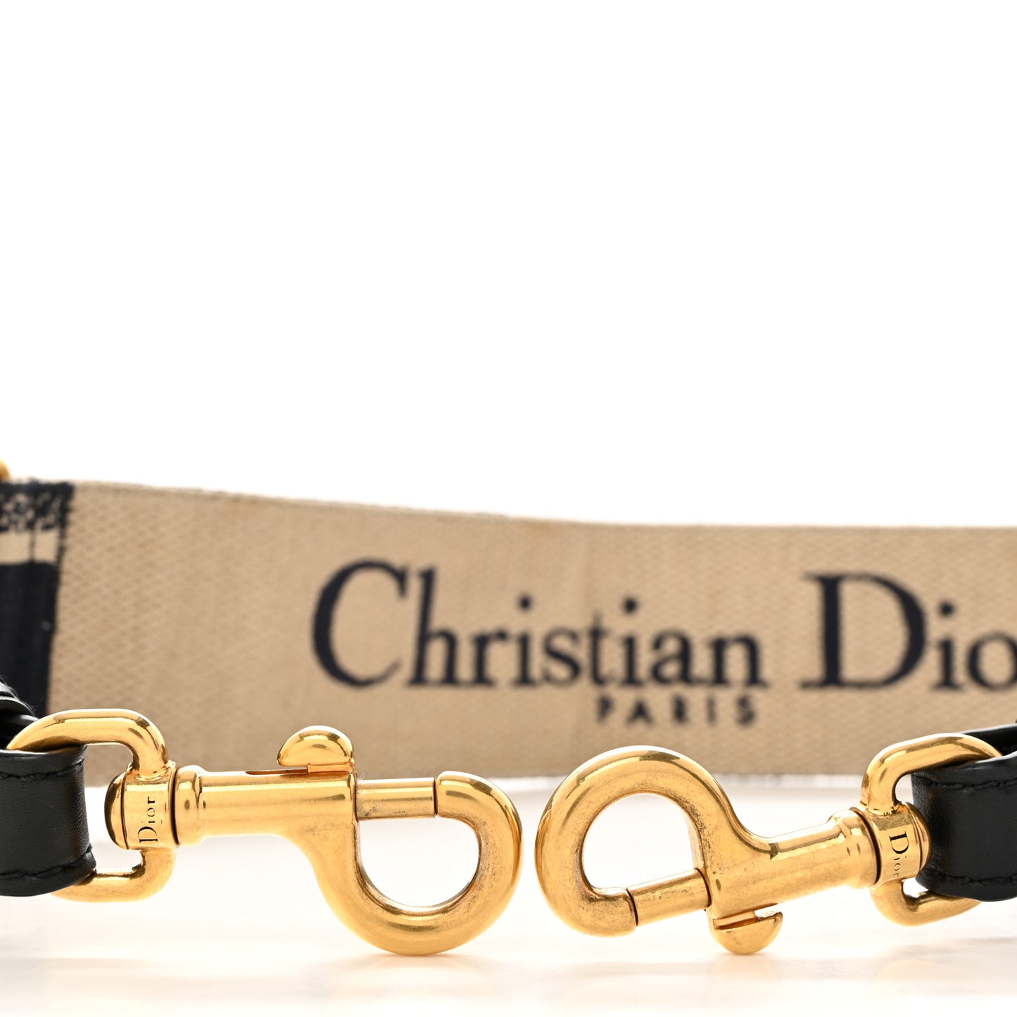 CHRISTIAN DIOR Canvas Embroidered Shoulder Strap Blue