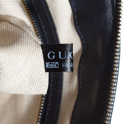 Gucci Monogram Vintage Web Medium Half Moon Hobo Navy 8 of 9