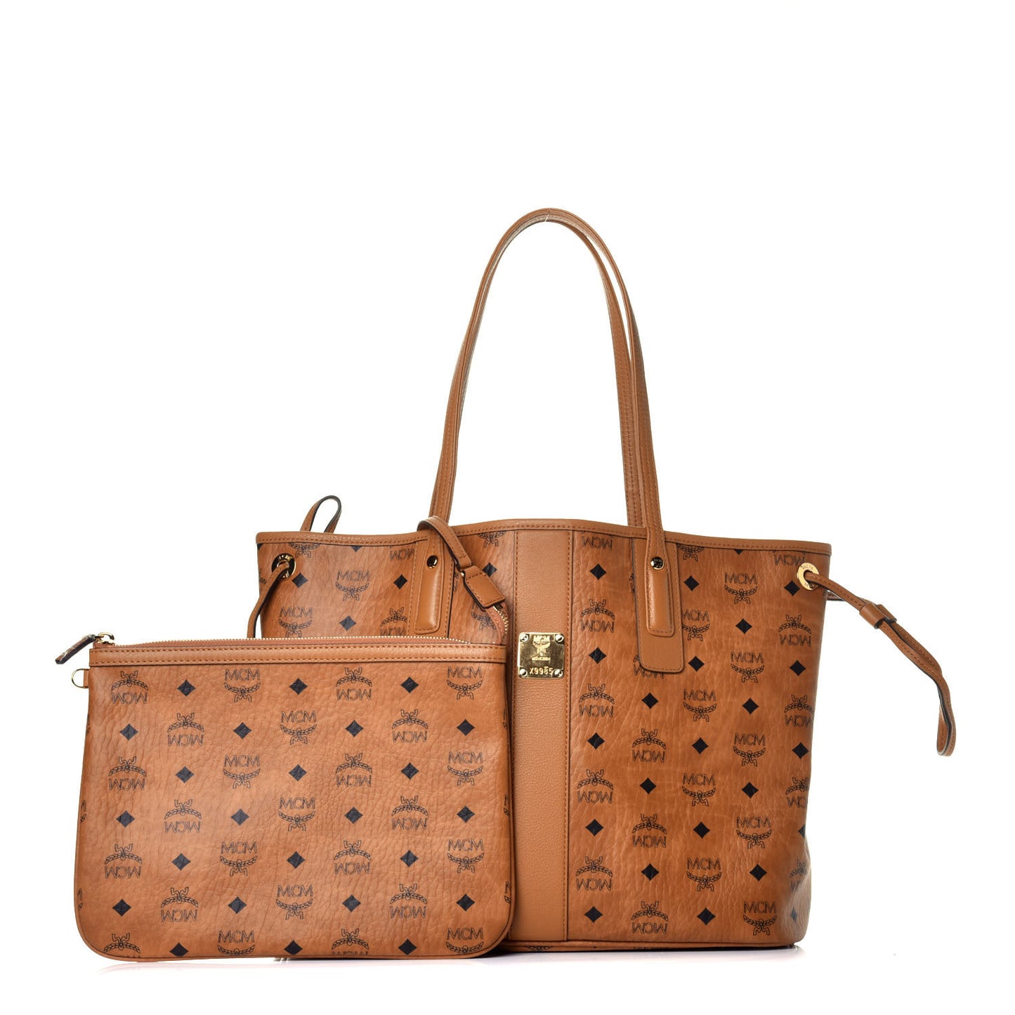 Visetos Medium Liz Reversible Shopper Tote Cognac