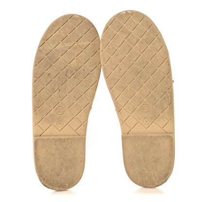 Chanel Lambskin Pearl Chain Flat Slipper Sandals M  Beige 6 of 9