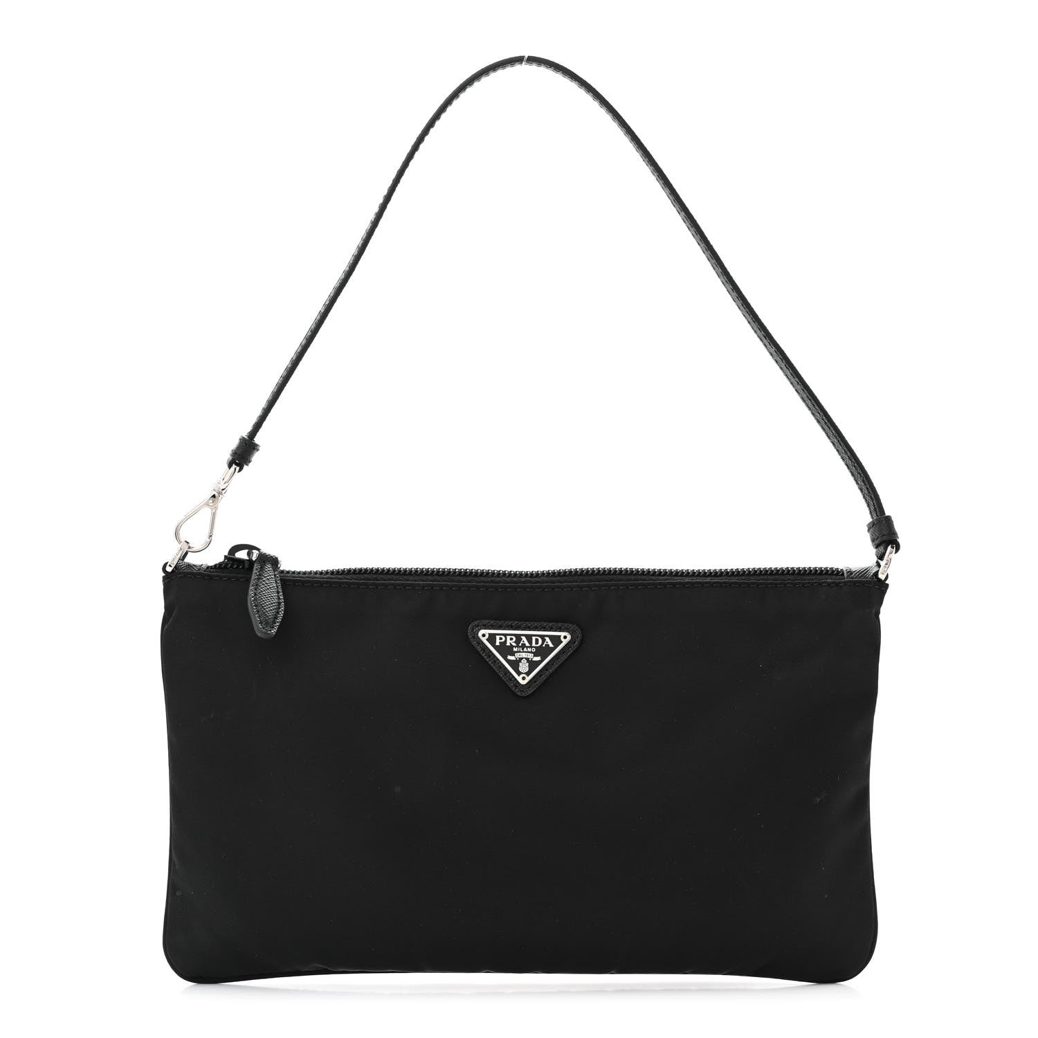 Prada Tessuto Nylon Saffiano Pochette Black 1 of 13