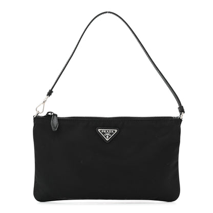 Prada Tessuto Nylon Saffiano Pochette Black 1 of 13