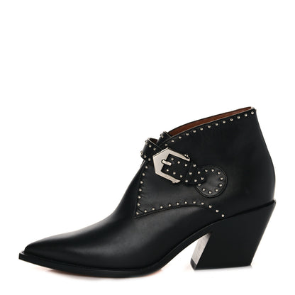 Givenchy Smooth Calfskin Elegant Cowboy Studded Ankle Boots 40 Black 1 of 7