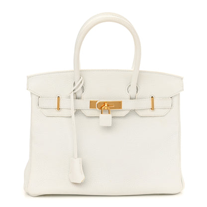 Hermes Taurillon Clemence Birkin 30 White 1 of 14