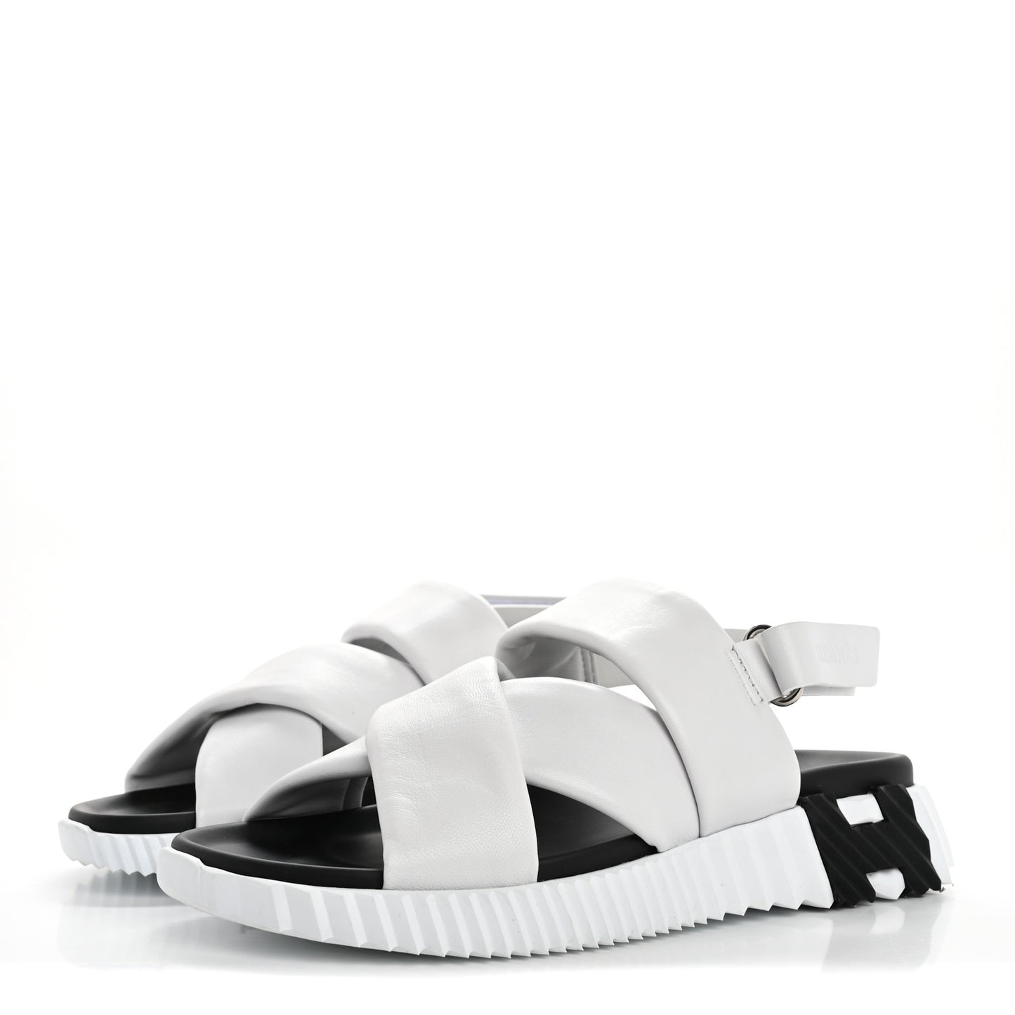 Calfskin Goatskin Electric Sandals 39 White