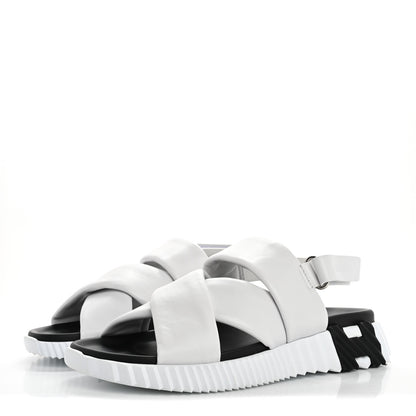 Hermes Calfskin Goatskin Electric Sandals 39 White 4 of 9