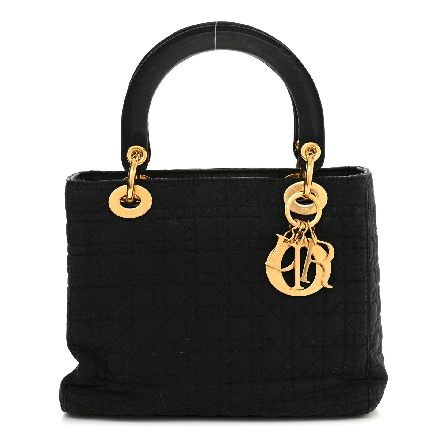 Nylon Cannage Medium Lady Dior Black