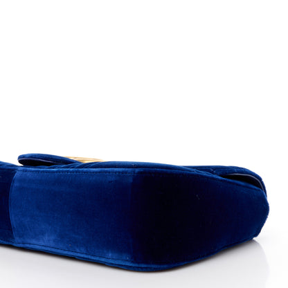 Gucci Velvet Matelasse Medium GG Marmont Shoulder Bag Cobalt Blue 11 of 11