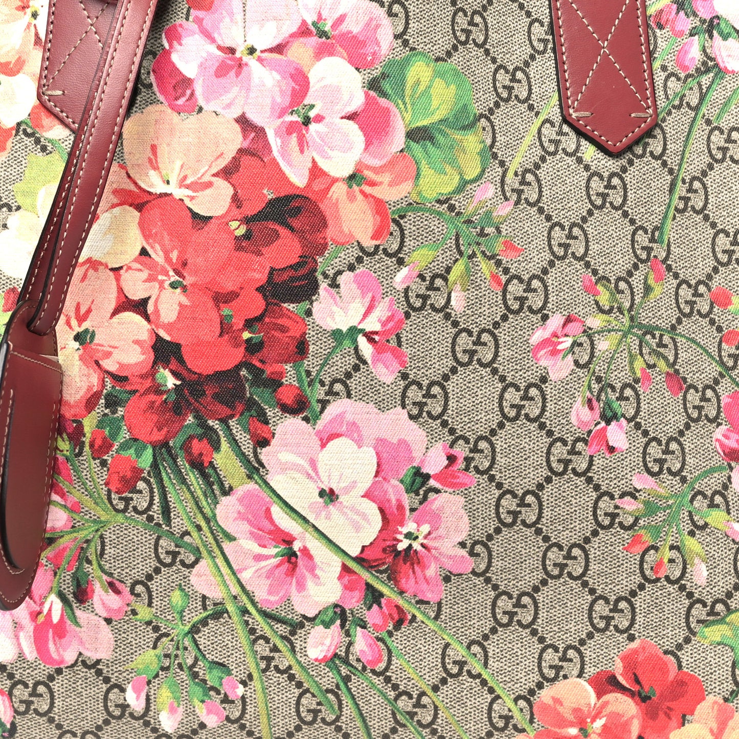 GG Supreme Monogram Blooms Medium Reversible Tote Beige Multicolor Dry Rose