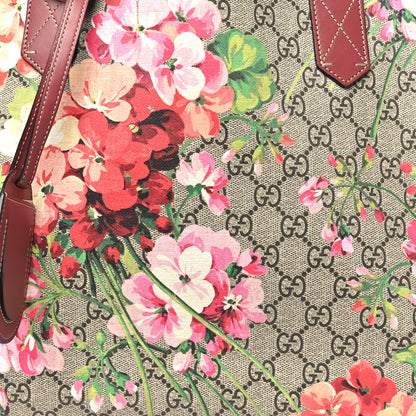 Gucci GG Supreme Monogram Blooms Medium Reversible Tote Beige Multicolor Dry Rose 10 of 15