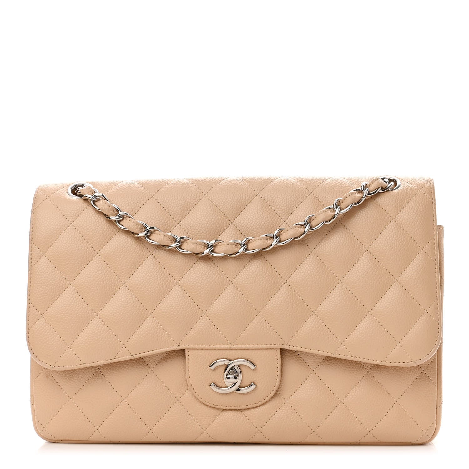Chanel Caviar Quilted Jumbo Double Flap Beige Clair 1 of 11