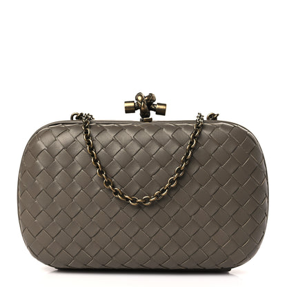 Bottega Veneta Nappa Intrecciato Chain Knot Clutch Steel 1 of 9