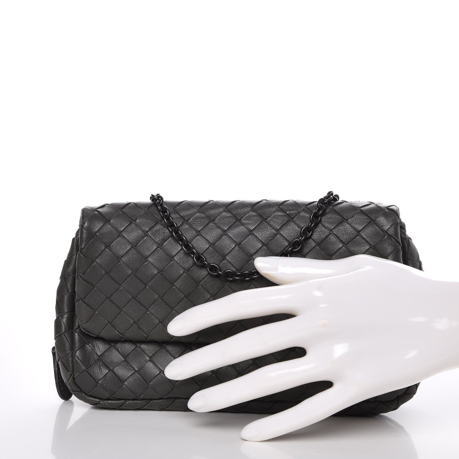 Bottega Veneta Nappa Intrecciato Mini Messenger Bag Light Grey 2 of 9