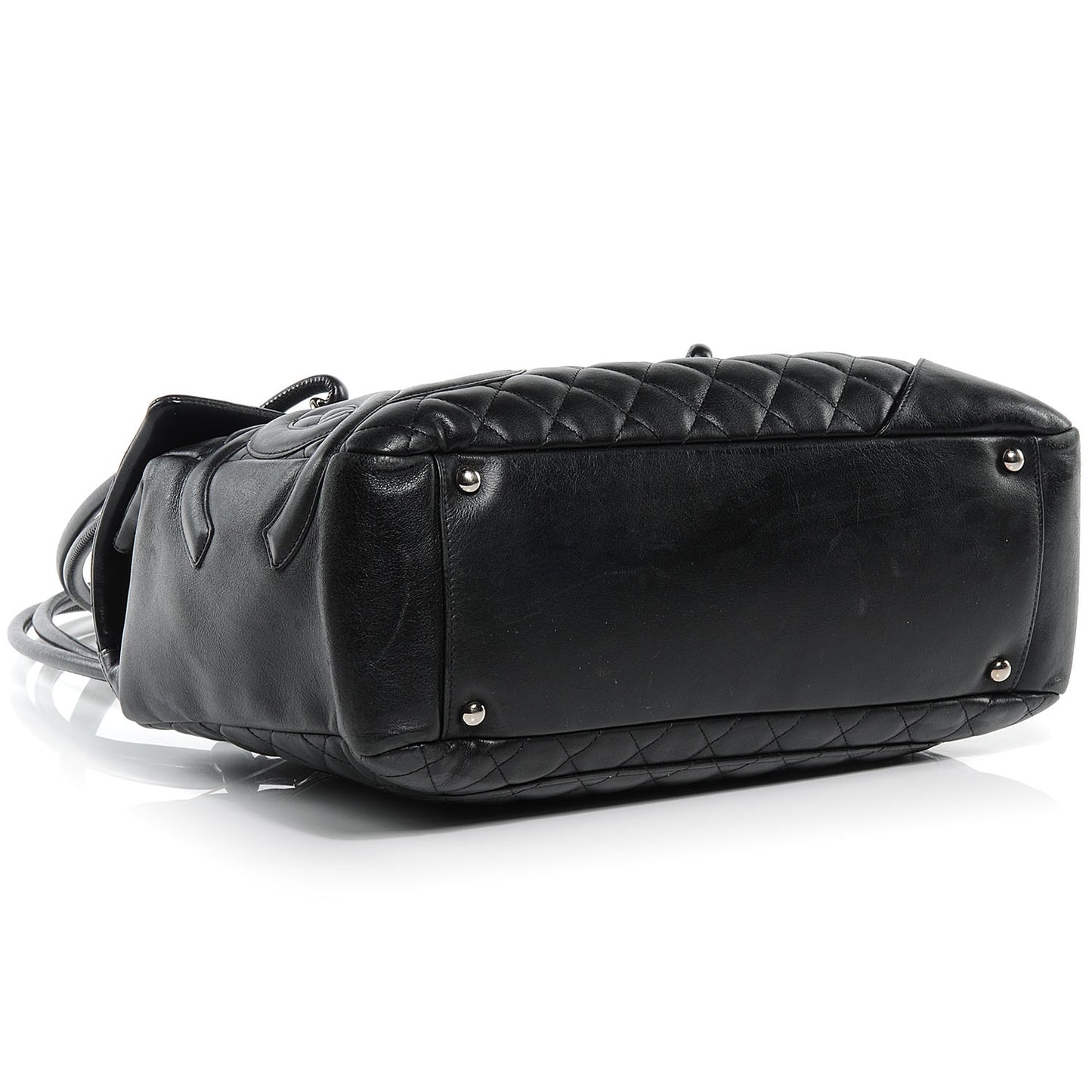 Calfskin Quilted Large Cambon Flap Black