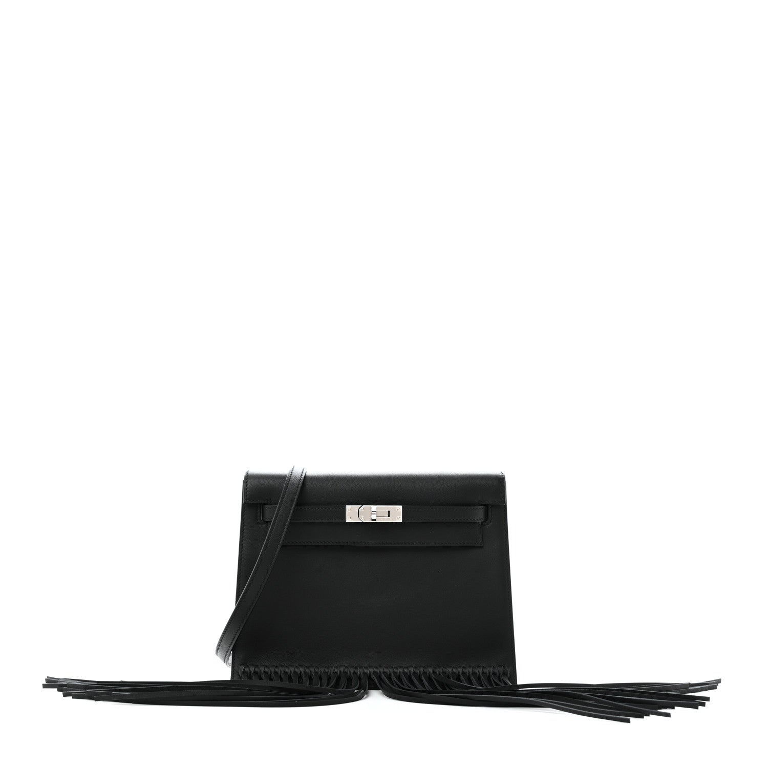 Hermes Swift Kelly Danse Anate Fringed Belt Bag Black 1 of 11