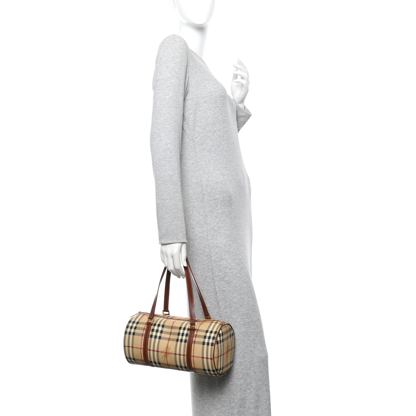 Haymarket Check Barrel Bag Brown