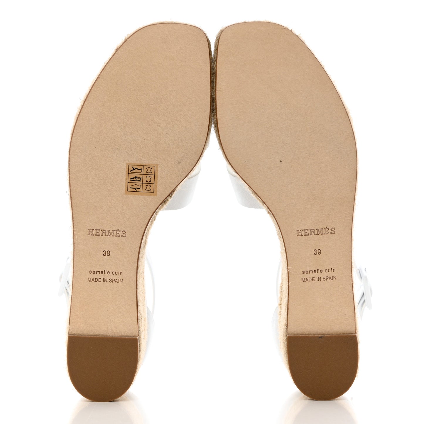 Goatskin Elda Espadrille Wedge Sandals 39 White