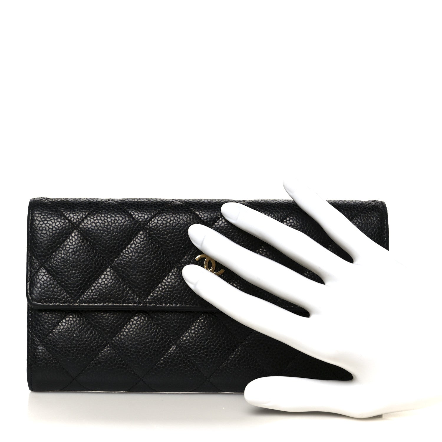 Chanel Caviar Quilted Long Flap Wallet Black 2 of 11