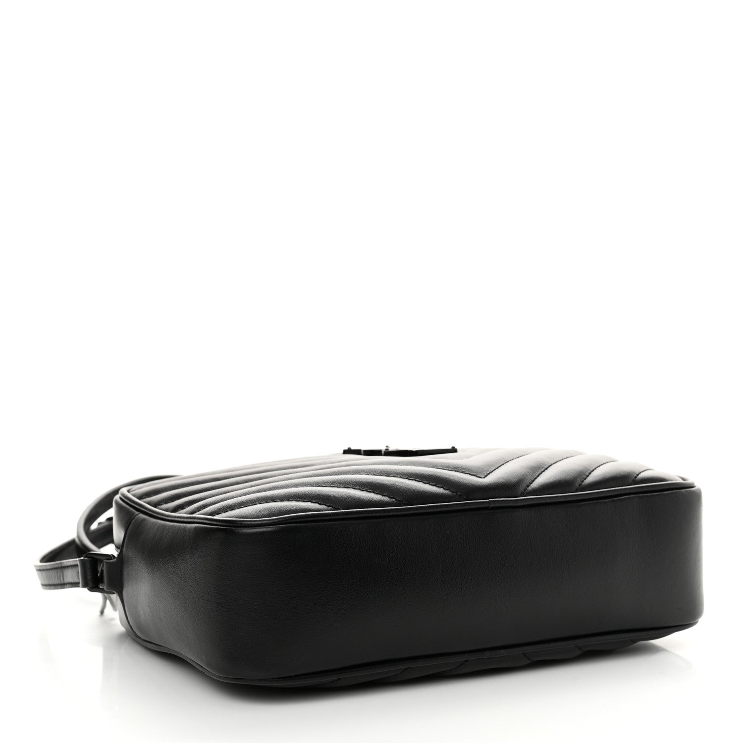 Saint Laurent Calfskin Matelasse Monogram Monochrome Lou Camera Bag Black 4 of 12