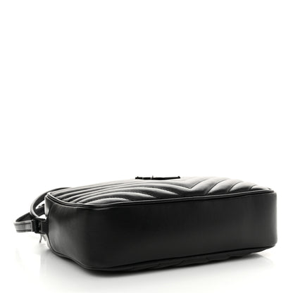 Saint Laurent Calfskin Matelasse Monogram Monochrome Lou Camera Bag Black 4 of 12