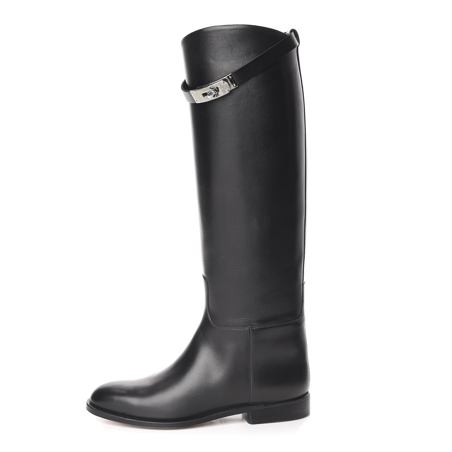 Hermes Box Kelly Jumping Boots 37 Black 1 of 10