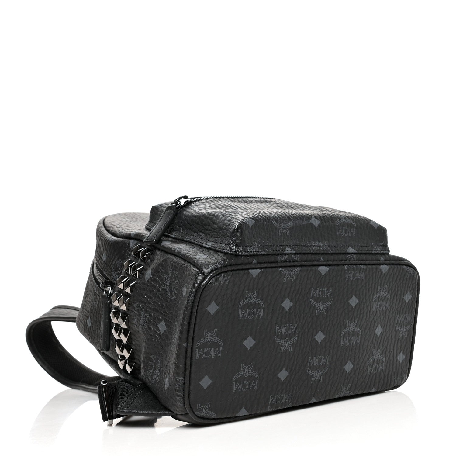 MCM Visetos Small Side Stud Stark Backpack Black 4 of 9
