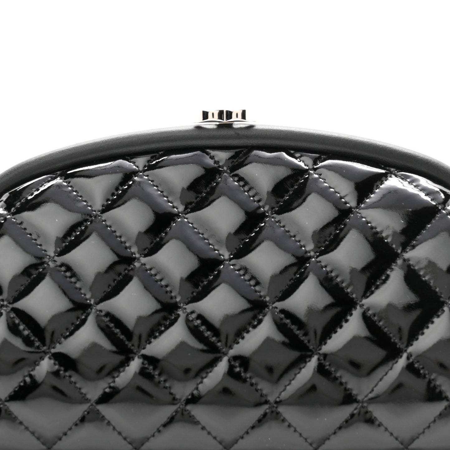 Patent Quilted Timeless Clutch Black