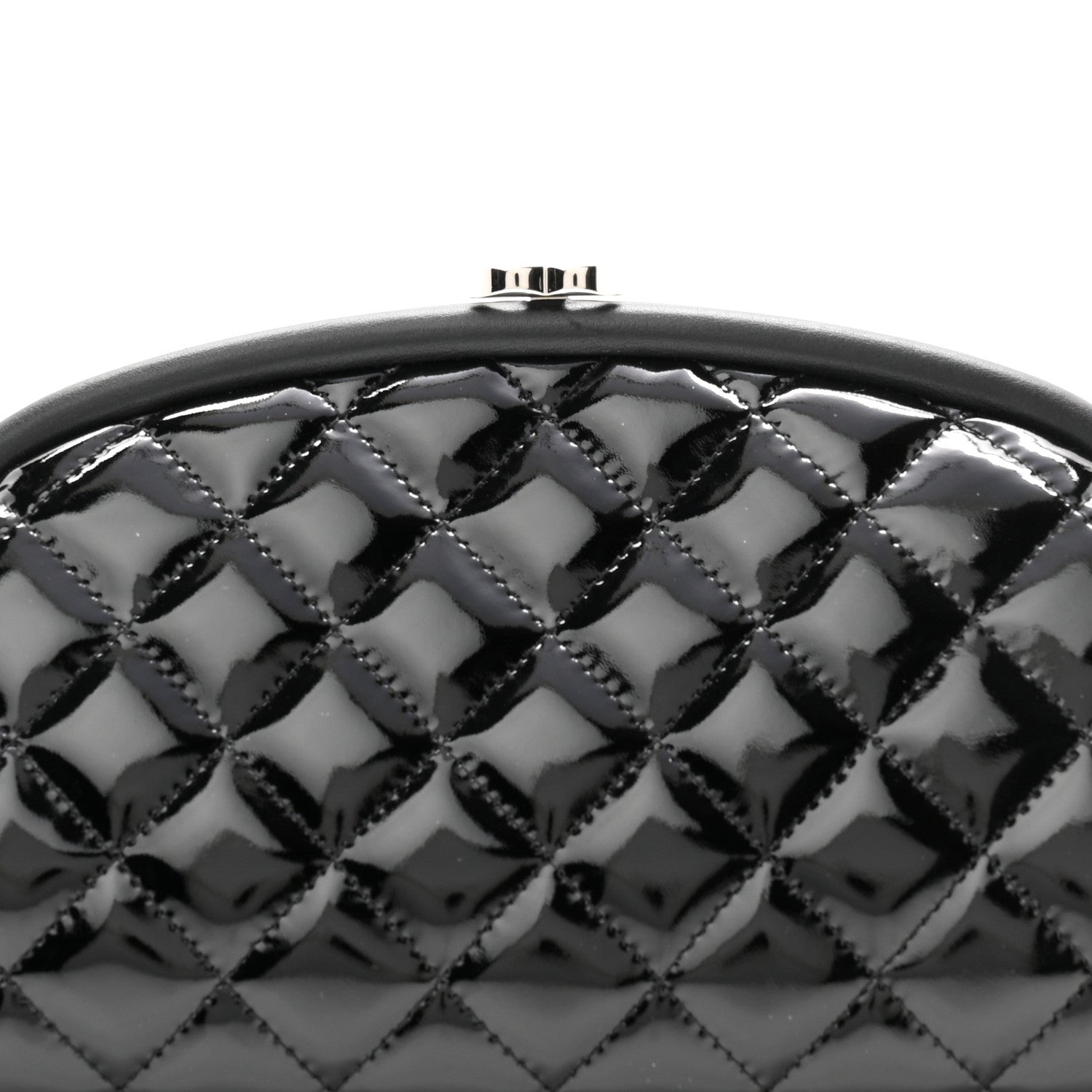 Chanel Patent Quilted Timeless Clutch Black 8 of 11