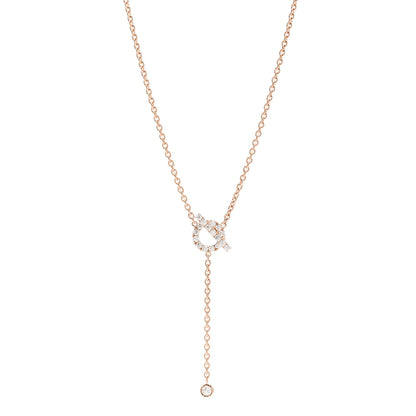 Hermes 18K Rose Gold Diamond Finesse Lariat Necklace 1 of 5