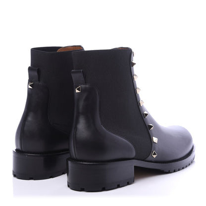Valentino Garavani Calfskin Rockstud Beatle Chelsea 20mm Ankle Boots 40 Black 4 of 9