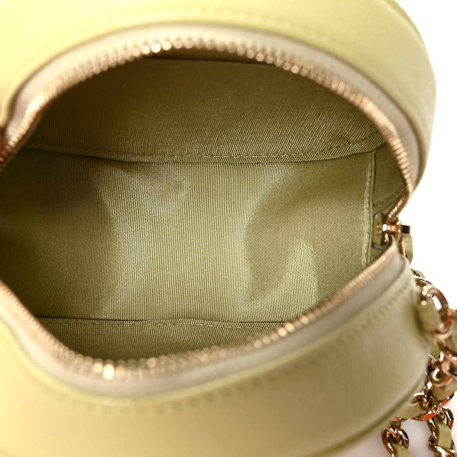Chanel Caviar Quilted French New Wave Round Clutch With Chain Light Green 5 of 10