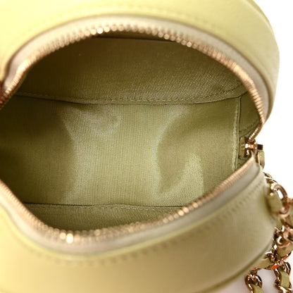 Chanel Caviar Quilted French New Wave Round Clutch With Chain Light Green 5 of 10