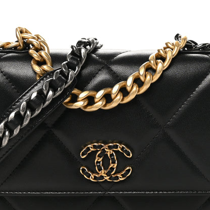 Chanel Lambskin Quilted Chanel 19 Wallet On Chain WOC Black 9 of 12