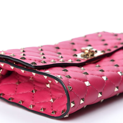 Valentino Garavani Nappa Rockstud Spike Wallet on Chain Disco Pink 7 of 10