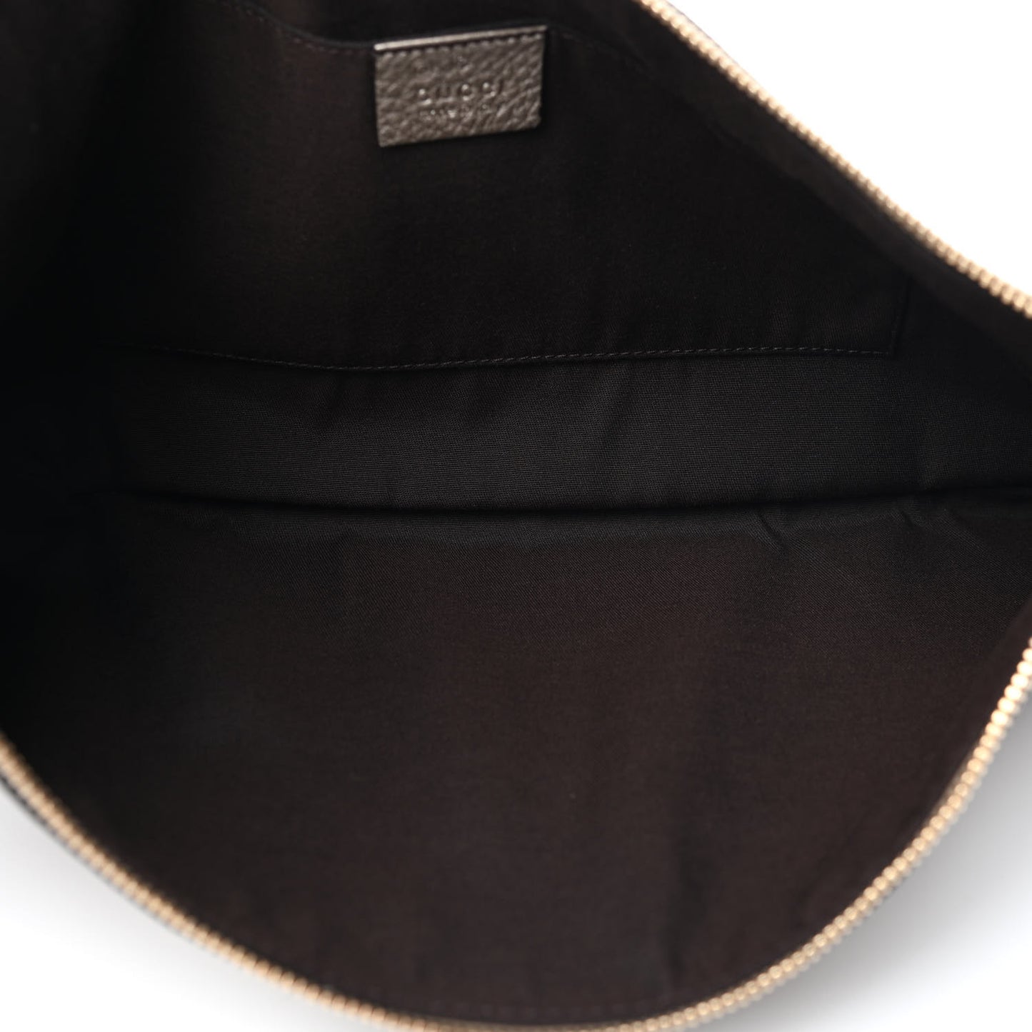 Metallic Pebbled Calfskin Large Bamboo Clutch Gold