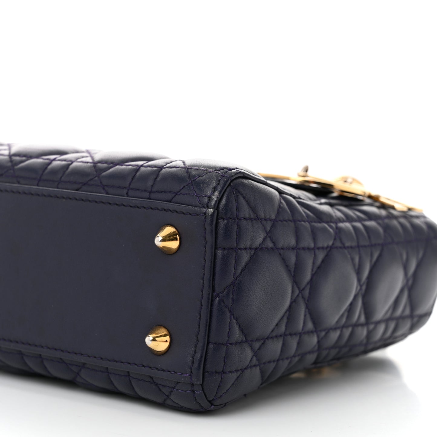 Lambskin Cannage Small Lady Dior Blue
