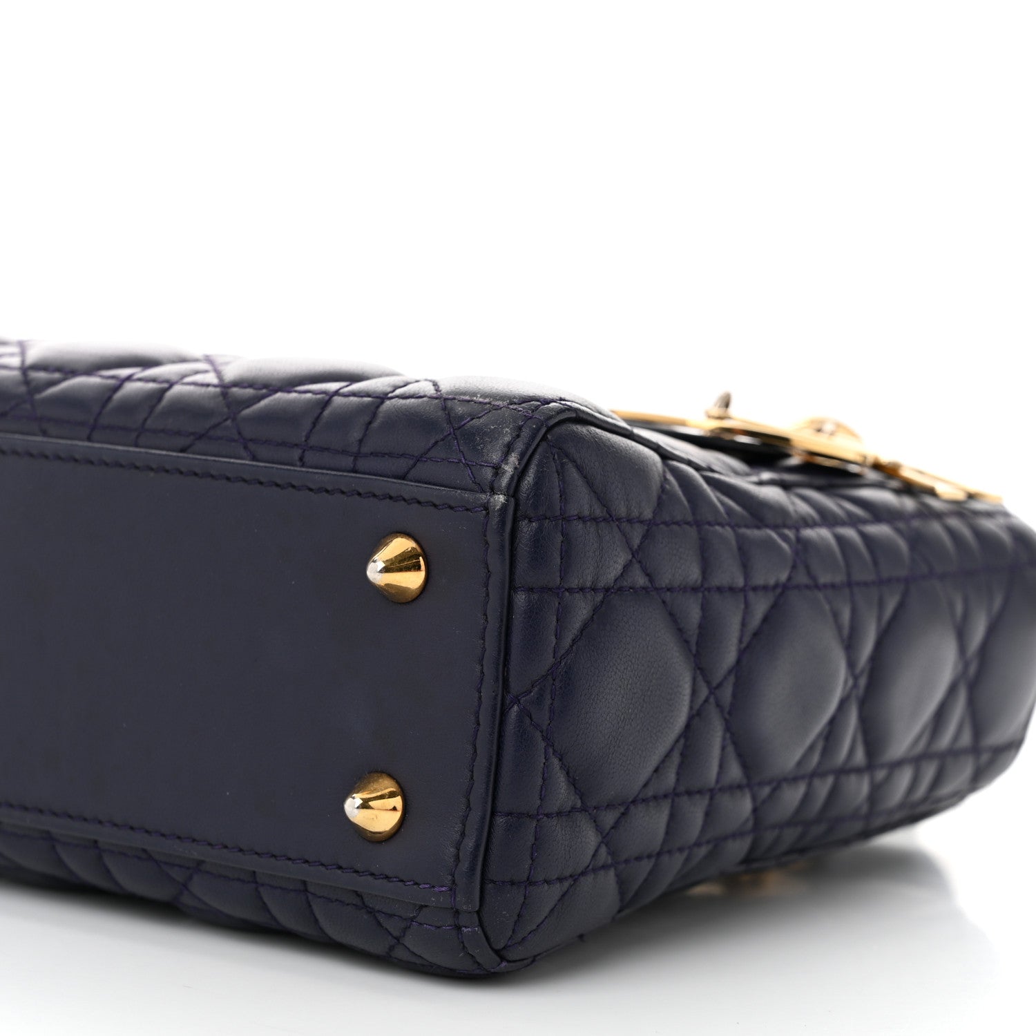 Christian Dior Lambskin Cannage Small Lady Dior Blue 10 of 10